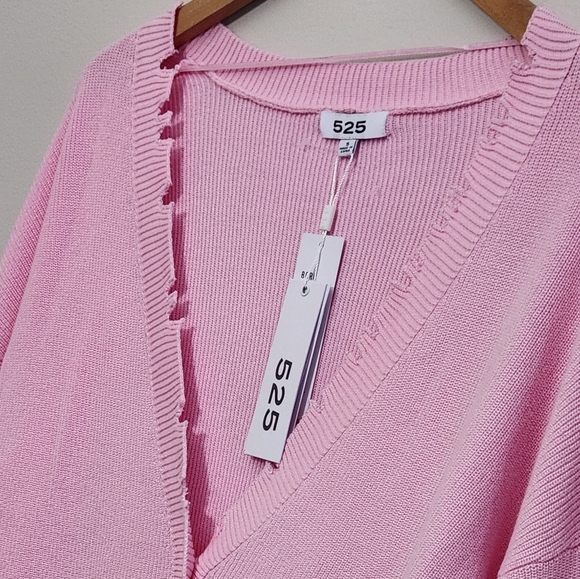 New!525 America  Pink V-Neck Button-Up Cardigan - Picture 5 of 10
